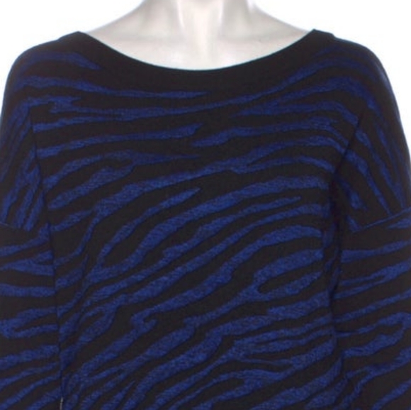 Diane von Furstenberg "Estelle" Zebra Stripe Relaxed Fit Sweater- Sz. Sm - Picture 4 of 9